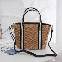 Paper Rope Tote Bag & Easy Matching Woven Tote large capacity brown PC