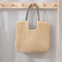 Paper Rope Beach Bag & Easy Matching Woven Shoulder Bag large capacity beige PC
