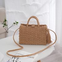 Paper Rope Beach Bag & Easy Matching Woven Tote attached with hanging strap brown PC