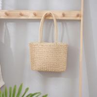 Paper Rope Beach Bag & Easy Matching Woven Shoulder Bag large capacity Solid beige PC