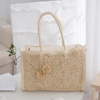 Paper Rope Beach Bag & Easy Matching Woven Shoulder Bag large capacity beige PC