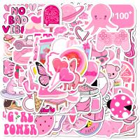 Drukgevoelige lijm & Pvc Decoratieve sticker Roze Zak