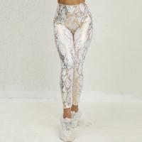 Polyamide Women Yoga Pants lift the hip & skinny patchwork snakeskin pattern PC
