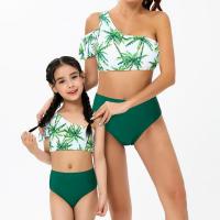 Polyamide & Polyester Familie Zwemkleding Afgedrukt Groene Instellen
