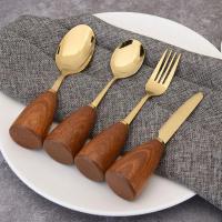 430 Stainless Steel & Beech wood easy cleaning Cutlery PC