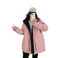 Polyester With Siamese Cap Women Parkas thicken & loose & thermal Solid PC