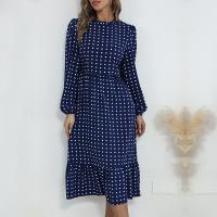 Polyester Waist-controlled One-piece Dress slimming printed dot PC