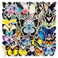 Druckempfindlicher Klebstoff & Pvc Dekorative Aufkleber, Schmetterlingsmuster, 50Pcs/Tasche,  Tasche
