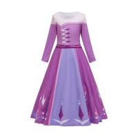 Cotton Children Princess Costume Cute & large hem design & breathable Solid purple PC