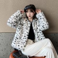 Artificial Fur Women Overcoat thicken & loose & thermal leopard PC