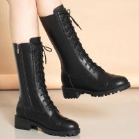 PU Leather Boots hardwearing & anti-skidding black Pair