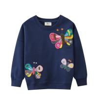 Coton Sweatshirts pour enfants Brodé motif papillon pièce