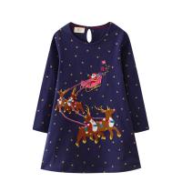 Cotton Christmas costume Girl One-piece Dress & loose knitted PC