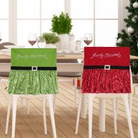 Chiffon Couverture de chaise de Noël Paillettes Brodé Lettre plus de couleurs pour le choix pièce