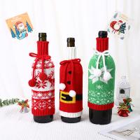 Wool & Acrylic Christmas Wine Cover knitted PC