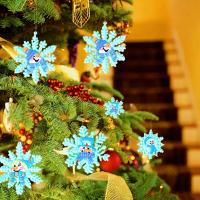 CLORURO DE POLIVINILO Árbol de Navidad colgando de la decoración, diferente color y patrón de elección,  Conjunto
