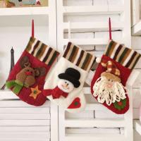 Flanelová Vánoční dekorace ponožky různé barvy a vzor pro výběr kus