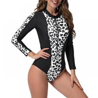 Polyamide & Spandex Diving Suit & padded printed leopard white and black PC