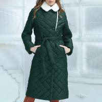 Polyester Women Parkas mid-long style Solid PC