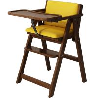 Solid Wood & PU Leather foldable Child Multifunction Dining Chair portable PC