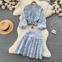 Cotton Two-Piece Dress Set two piece & hollow Solid : Set