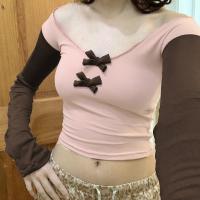 Spandex & Poliéster Mujeres Blusas de manga larga, más colores para elegir,  trozo