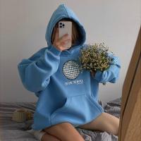 Polyester Women Sweatshirts slimming & loose embroidered letter PC