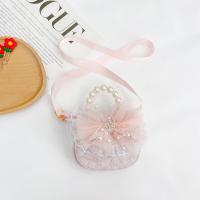 Cotton Linen & Plastic Pearl & Lace Crossbody Bag for children PC