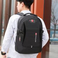 Oxford Backpack large capacity & hardwearing & with USB interface & waterproof Polyester letter black PC