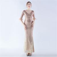 Sequin & Spandex & Polyester Slim & Mermaid Long Evening Dress patchwork PC