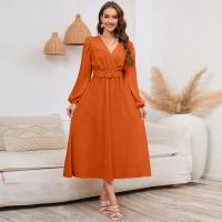 Polyester Soft & long style One-piece Dress & ankle-length Solid PC