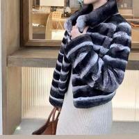 Polyester Women Overcoat & loose & thermal striped PC