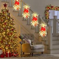 Cloth & Iron & Plastic Christmas Wreath with LED lights PC