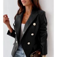 PU Leather Women Suit Coat Solid PC