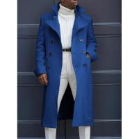 Woollen Cloth & Polyester Men Coat mid-long style Solid PC