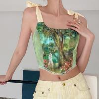 Polyester Slim Camisole midriff-baring & backless printed PC