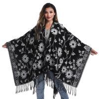 Polyester windproof & Tassels Shawl thicken printed floral PC