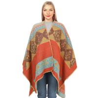 Polyester Soft & windproof Shawl side slit printed PC
