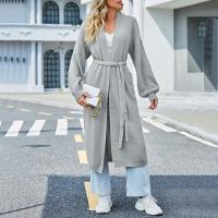 Acrylic Women Long Cardigan slimming & loose knitted Solid PC