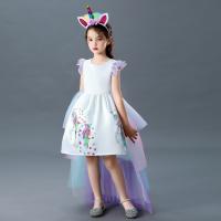 Gauze & Polyester Princess & Ball Gown Girl One-piece Dress patchwork PC