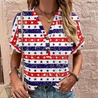 Polyester Plus Size Women Short Sleeve T-Shirts & loose printed PC