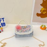 Cotton Linen & Plastic Pearl Handbag with chain & for children PC