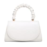 PU Leather & Polyester Box Bag Handbag attached with hanging strap Solid white PC