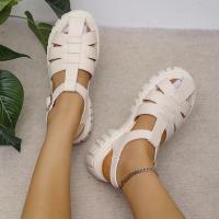 Rubber & PU Leather Flange Women Sandals & hollow & breathable PC
