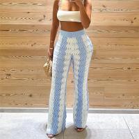 Polyester Slim Women Long Trousers printed striped PC
