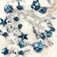 Plastic Christmas Tree Hanging Decoration blue and white PC