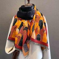 Acrylic Women Scarf can be use as shawl & thermal printed yellow PC