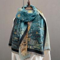 Acrylic Women Scarf can be use as shawl & thermal deep blue PC