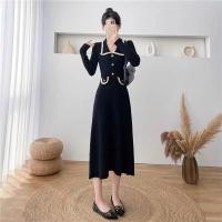 Knitted Autumn and Winter Dress slimming patchwork PC