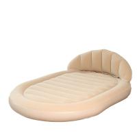 Flocking Fabric & PVC Inflatable Bed Mattress durable beige PC